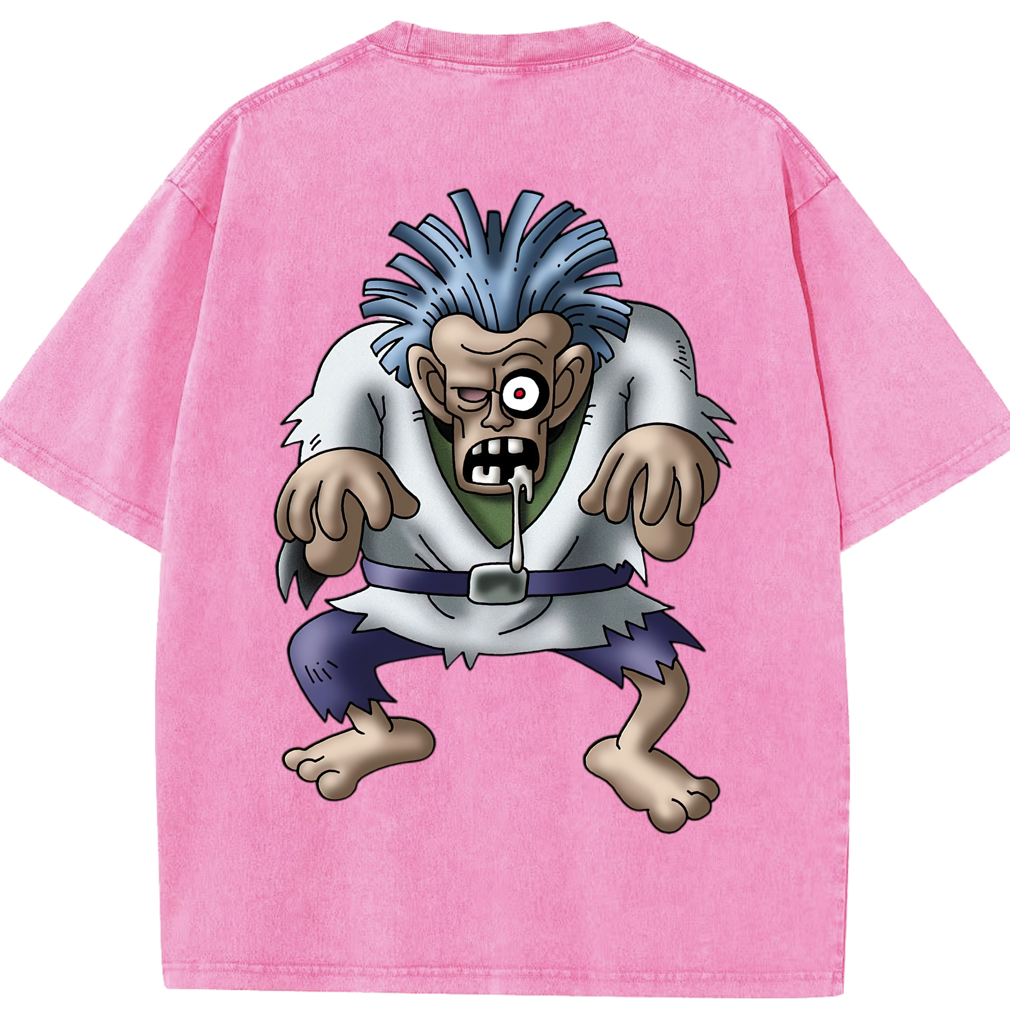 （画像用） ドラゴンクエスト Doragon Kuesuto Dragon Quest 綿100% ヴィンテージ風 半袖Tシャツ（背面プリント）